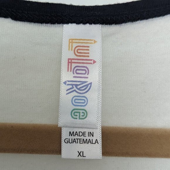 LulaRoe Cream and Black Classic T, Women's XL - Picture 3 of 9